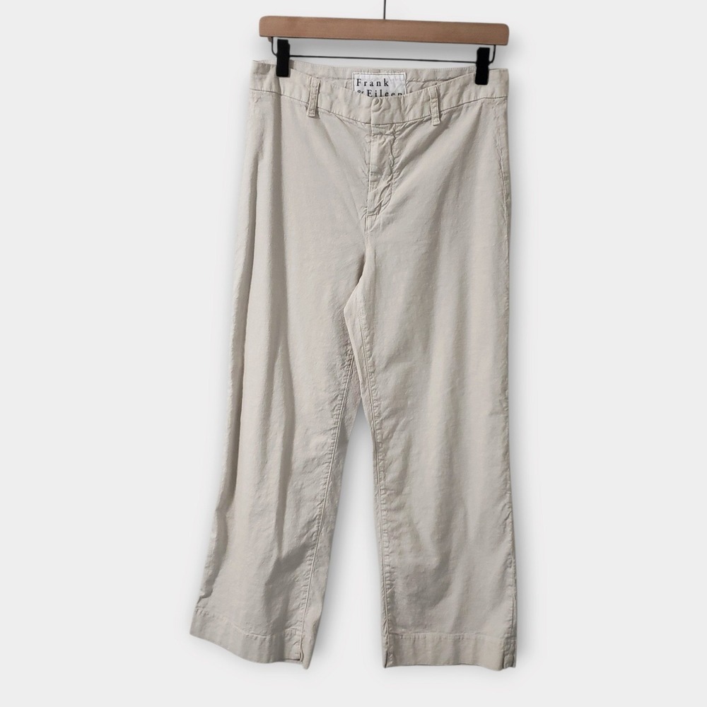 Frank & Eileen Wexford Wide Leg Linen Pants Cement Size 6